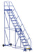Vestil LAD-15-21-P-EZ Steel Rolling Warehouse Ladder 50 Degree 15 Perforated 23-9/16 in. Step Width 350 lb. Capacity Blue