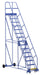 Vestil LAD-15-21-P Steel Rolling Warehouse Ladder 58 Degree 15 Perforated 23-9/16 in. Step Width 350 lb. Capacity Blue
