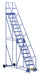 Vestil LAD-16-14-P Steel Rolling Warehouse Ladder 58 Degree 16 Perforated 23-9/16 in. Step Width 350 lb. Capacity Blue