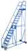 Vestil LAD-16-21-G steel rolling warehouse ladder - view 2