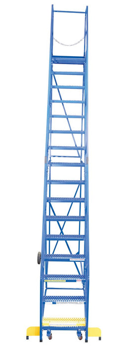 Vestil LAD-16-21-G steel rolling warehouse ladder - view 3