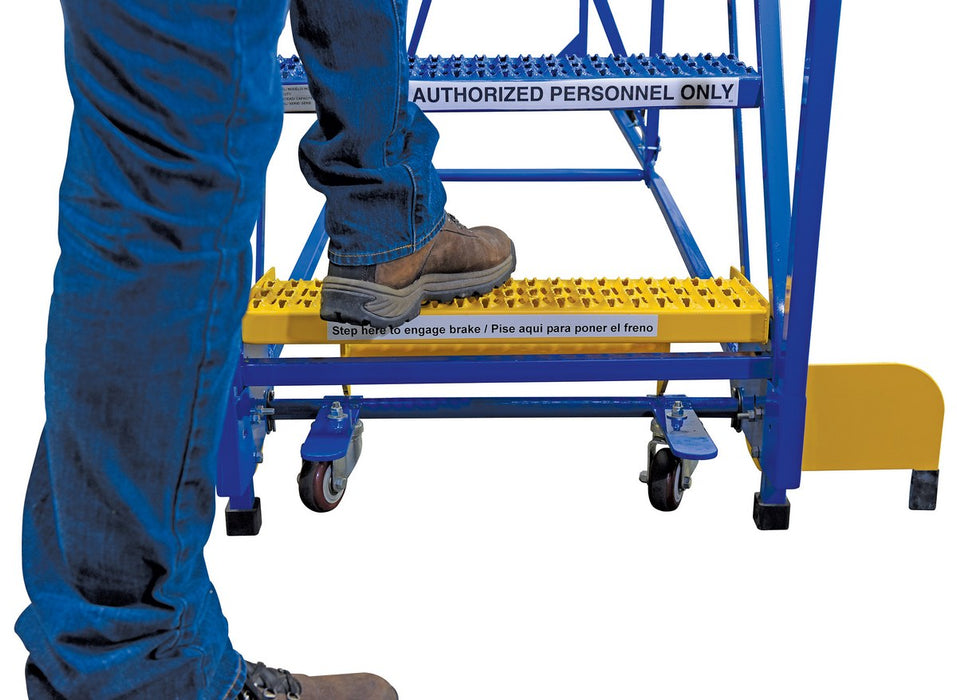 Vestil LAD-16-21-G steel rolling warehouse ladder - view 5