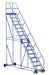 Vestil LAD-16-21-P-EZ Steel Rolling Warehouse Ladder 50 Degree 16 Perforated 23-9/16 in. Step Width 350 lb. Capacity Blue
