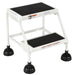 Vestil LAD-2-W Steel Commercial Spring Loaded Ladder 2 Steps 16 in. Wide 58 Degree with Anti-Slip Rubber Mats 300 lb. Capacit