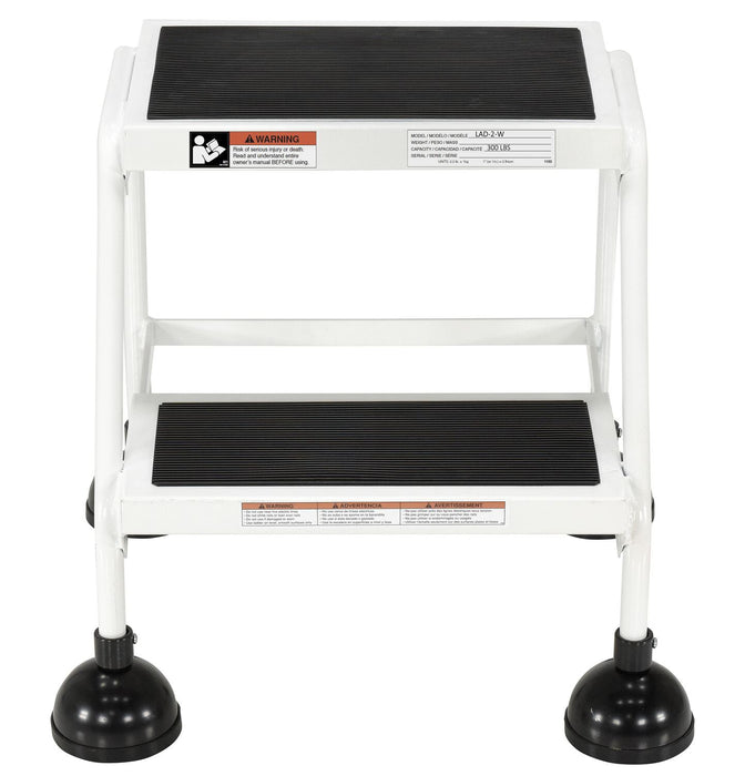Vestil LAD-2-W steel commercial spring loaded ladder - view 3