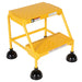 Vestil LAD-2-Y-P Steel Commercial Spring Loaded Ladders 58 Degree 2 Perforated 16 in. Step Width 300 lb. Capacity Yellow