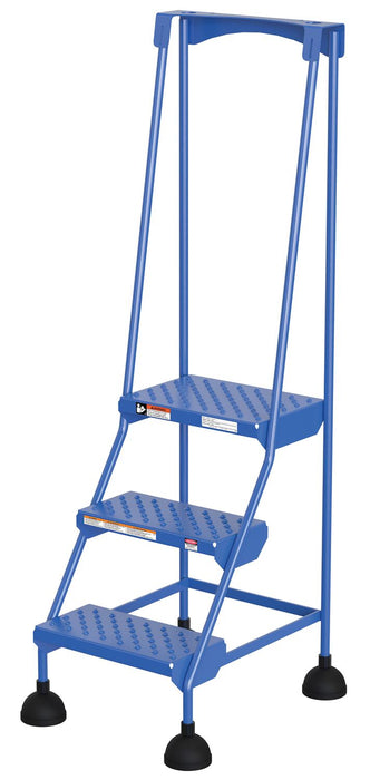 Vestil LAD-3-B-P Steel Commercial Spring Loaded Ladders 58 Degree 3 Perforated 16 in. Step Width 300 lb. Capacity Blue