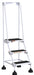 Vestil LAD-3-W Steel Commercial Spring Loaded Ladder 3 Steps 16 in. Wide 58 Degree with Anti-Slip Rubber Mats 300 lb. Capacit
