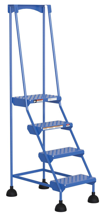 Vestil LAD-4-B-P Steel Commercial Spring Loaded Ladders 58 Degree 4 Perforated 16 in. Step Width 300 lb. Capacity Blue