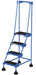 Vestil LAD-4-B Steel Commercial Spring Loaded Ladder 4 Steps 16 in. Wide 58 Degree with Anti-Slip Rubber Mats 300 lb. Capacit