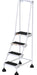 Vestil LAD-4-W Steel Commercial Spring Loaded Ladder 4 Steps 16 in. Wide 58 Degree with Anti-Slip Rubber Mats 300 lb. Capacit