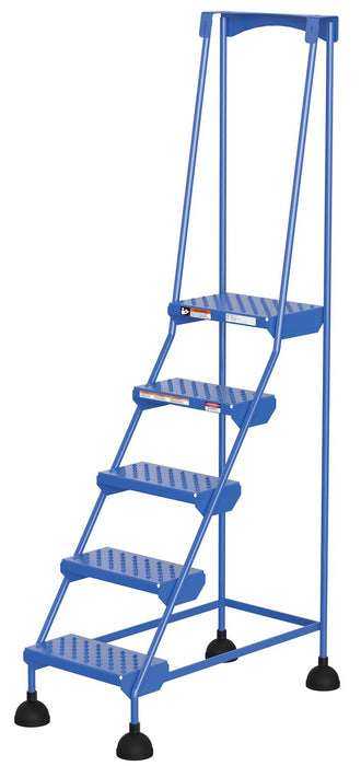 Vestil LAD-5-B-P Steel Commercial Spring Loaded Ladders 58 Degree 5 Perforated 16 in. Step Width 300 lb. Capacity Blue