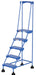 Vestil LAD-5-B-P Steel Commercial Spring Loaded Ladders 58 Degree 5 Perforated 16 in. Step Width 300 lb. Capacity Blue