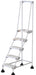 Vestil LAD-5-W-P Steel Commercial Spring Loaded Ladders 58 Degree 5 Perforated 16 in. Step Width 300 lb. Capacity White