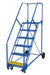 Vestil LAD-6-21-P-EZ Steel Rolling Warehouse Ladder 50 Degree 6 Perforated 23-9/16 in. Step Width 350 lb. Capacity Blue