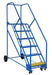 Vestil LAD-6-21-P Steel Rolling Warehouse Ladder 58 Degree 6 Perforated 23-9/16 in. Step Width 350 lb. Capacity Blue