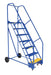 Vestil LAD-7-14-G Steel Rolling Warehouse Ladder 58 Degree 7 Grip Strut 23-9/16 in. Step Width 350 lb. Capacity Blue