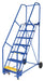 Vestil LAD-7-14-G steel rolling warehouse ladder - view 2