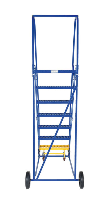 Vestil LAD-7-14-G steel rolling warehouse ladder - view 4