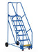 Vestil LAD-7-14-P Steel Rolling Warehouse Ladder 58 Degree 7 Perforated 23-9/16 in. Step Width 350 lb. Capacity Blue