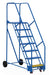 Vestil LAD-7-21-G Steel Rolling Warehouse Ladder 58 Degree 7 Grip Strut 23-9/16 in. Step Width 350 lb. Capacity Blue