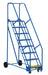 Vestil LAD-8-14-P Steel Rolling Warehouse Ladder 58 Degree 8 Perforated 23-9/16 in. Step Width 350 lb. Capacity Blue