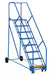Vestil LAD-8-21-P-EZ Steel Rolling Warehouse Ladder 50 Degree 8 Perforated 23-9/16 in. Step Width 350 lb. Capacity Blue