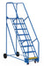 Vestil LAD-8-21-P Steel Rolling Warehouse Ladder 58 Degree 8 Perforated 23-9/16 in. Step Width 350 lb. Capacity Blue