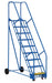 Vestil LAD-9-14-P Steel Rolling Warehouse Ladder 58 Degree 9 Perforated 23-9/16 in. Step Width 350 lb. Capacity Blue