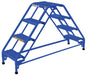 Vestil LAD-DD-18-4-G Steel Double Sided Ladder 4 Grip Strut Step 16-13/16 in. Width 350 lb. Capacity Blue