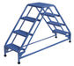 Vestil LAD-DD-18-4-P Steel Double Sided Ladder 4 Perforated Step 16-13/16 in. Width 350 lb. Capacity Blue