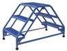 Vestil LAD-DD-26-3-G Steel Double Sided Ladder 3 Grip Strut 23-9/16 in. Step Width 350 lb. Capacity Blue