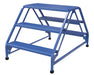 Vestil LAD-DD-32-3-P Steel Double Sided Ladder 3 Perforated Step 30-1/4 in. Width 350 lb. Capacity Blue