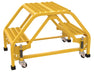 Vestil LAD-DD-P-18-2-G Steel Double Sided Step Ladder 2 Grip Strut 16-13/16 in. Step Width 350 lb. Capacity Yellow