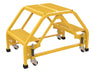 Vestil LAD-DD-P-18-2-P Steel Double Sided Step Ladder 2 Perforated 16-13/16 in. Step Width 350 lb. Capacity Yellow