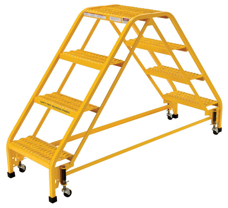 Vestil LAD-DD-P-18-4-G steel double sided step ladder - view 2