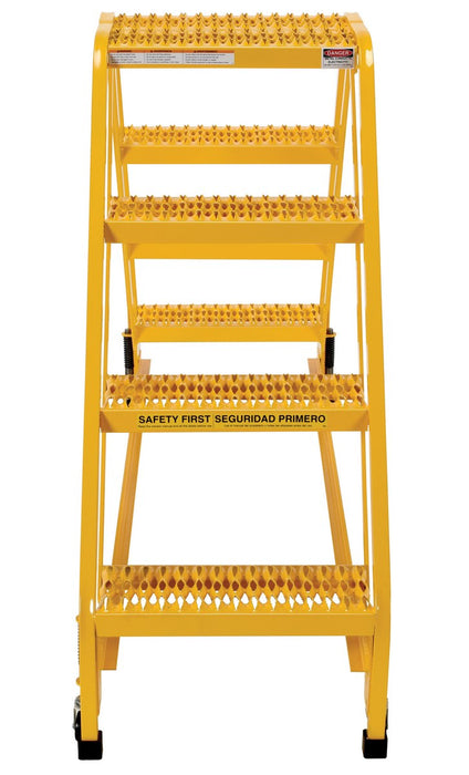 Vestil LAD-DD-P-18-4-G steel double sided step ladder - view 3