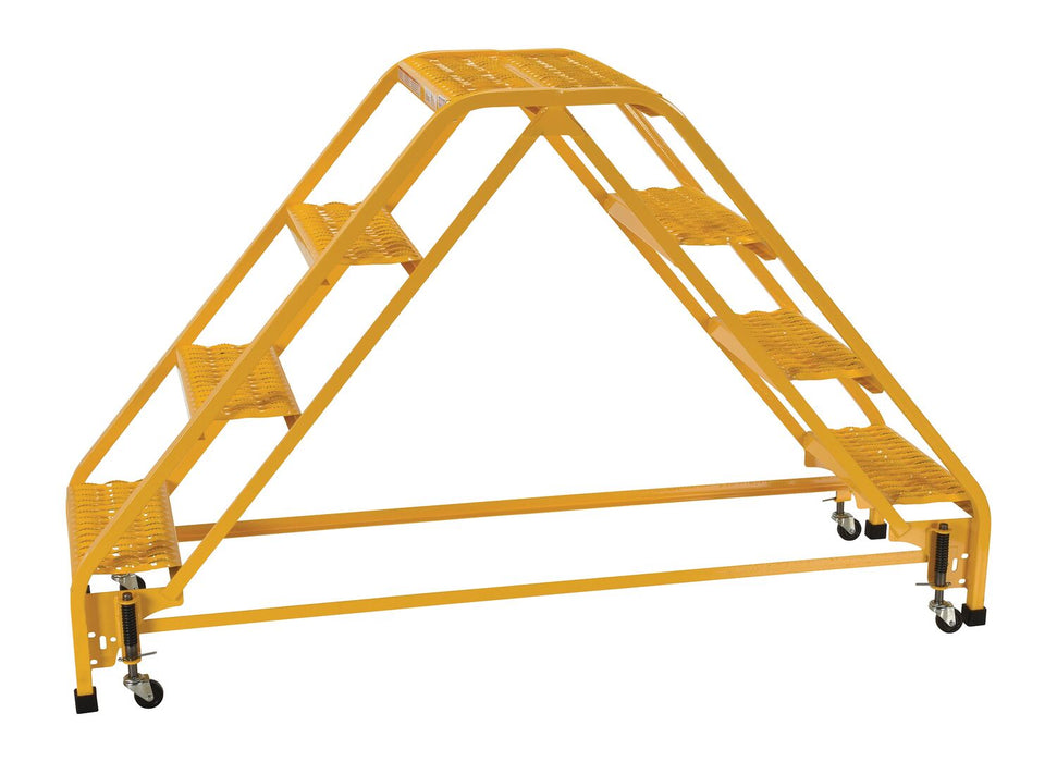Vestil LAD-DD-P-18-4-G steel double sided step ladder - view 4