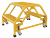 Vestil LAD-DD-P-26-2-G Steel Double Sided Step Ladder 2 Grip Strut 23-9/16 in. Step Width 350 lb. Capacity Yellow
