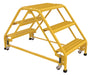 Vestil LAD-DD-P-26-3-G Steel Double Sided Step Ladder 3 Grip Strut 23-9/16 in. Step Width 350 lb. Capacity Yellow