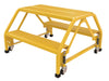 Vestil LAD-DD-P-32-2-P Steel Double Sided Step Ladder 2 Perforated 30-1/4 in. Step Width 350 lb. Capacity Yellow