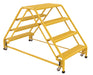 Vestil LAD-DD-P-32-4-P Steel Double Sided Step Ladder 4 Perforated 30-1/4 in. Step Width 350 lb. Capacity Yellow