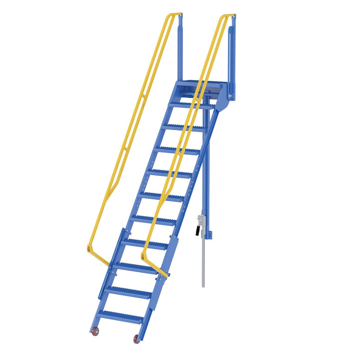 Vestil LAD-FM-108 Steel Folding Mezzanine Ladder 108 in. Mezzanine Height 24-1/4 in. Step Width 350 lb. Capacity Blue