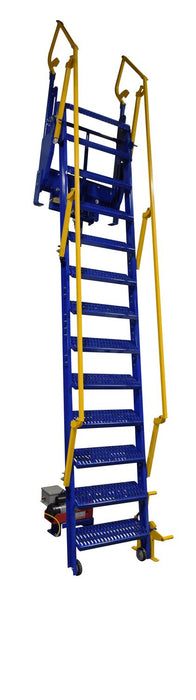 Vestil LAD-FM-120-PSO steel folding mezzanine ladder with - view 2