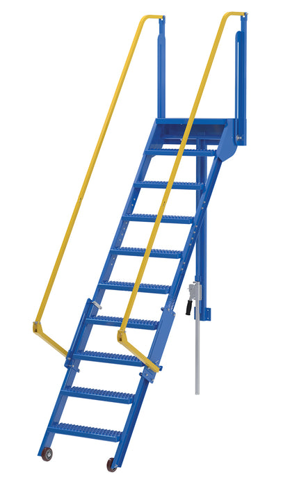 Vestil LAD-FM-96 Steel Folding Mezzanine Ladder 96 in. Mezzanine Height 24-1/4 in. Step Width 350 lb. Capacity Blue