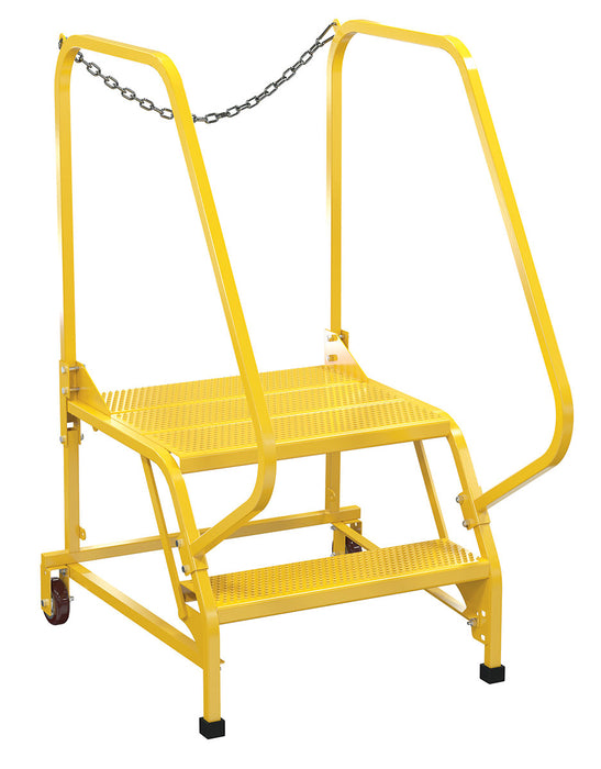 Vestil LAD-MM-2-P-YL Steel Maintenance Ladder 58 Degree 2 Perforated 24 in. Step Width 350 lb. Capacity Yellow
