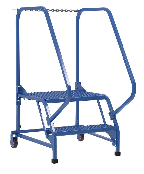 Vestil LAD-MM-2-P Steel Maintenance Ladder 58 Degree 2 Perforated 24 in. Step Width 350 lb. Capacity Blue