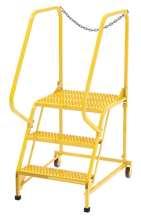 Vestil LAD-MM-3-G-YL Steel Maintenance Ladder 58 Degree 3 Grip Strut 24 in. Step Width 350 lb. Capacity Yellow