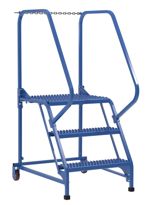 Vestil LAD-MM-3-G Steel Maintenance Ladder 58 Degree 3 Grip Strut 24 in. Step Width 350 lb. Capacity Blue