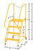 Vestil LAD-MM-4-G-YL steel maintenance ladder dimensions diagram